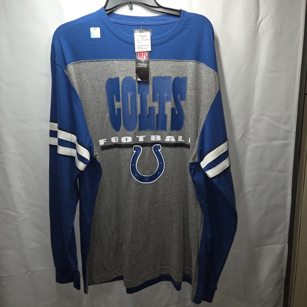 NWT Indianapolis Colts Logo Long Sleeve NFL Shirt 2XL Athleisure